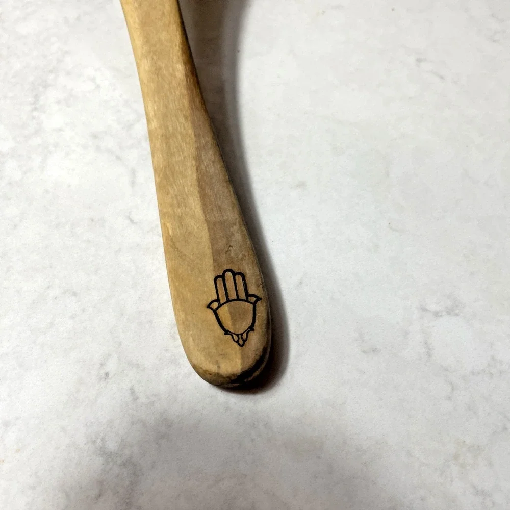 Olive Wood Ladle 12in Handcrafted Serving Utensil Rustic
